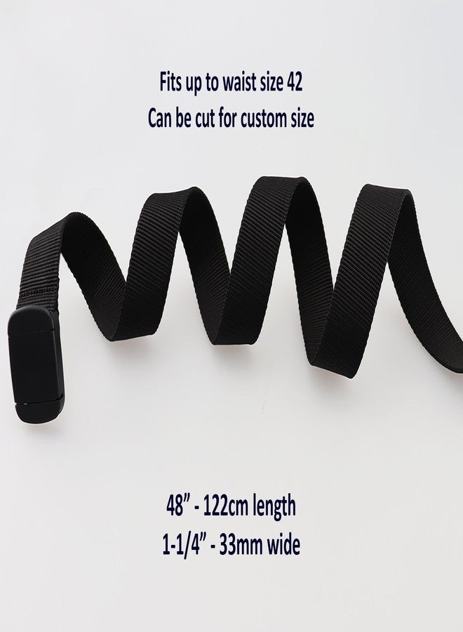 Thomas Bates Hiker Belt Nylon Blend Outdoor Web Adjustable Buckle (Black) - Image 3